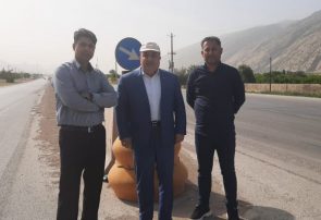 شروع عملیات اجرایی پروژه رفوژ وسط جاده اصلی محور شهر نودان