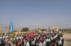 اجرای سرود سلام فرمانده توسط دانش آموزان کوهمره نودان