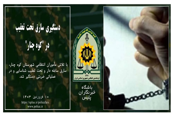 دستگيری سارق تحت تعقيب در “کوه چنار”